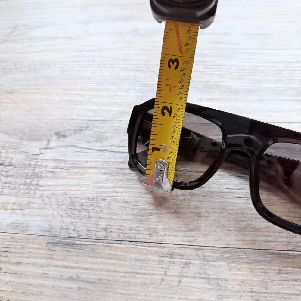 WMP Harlee Oversized Square Sunglasses Black Thick Frame UV Protection